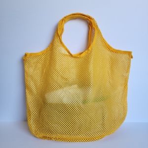 Mesh Multipurpose Yellow Tote Bag